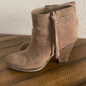 Tan suede booties